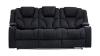 3+2 Seater Electric Recliner Stylish Rhino Fabric Black Lounge Armchair with LED Features